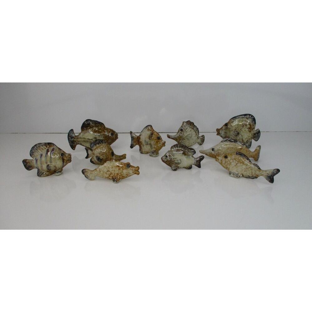 Ceramic Fish Different Fish Poses and Sizes Lot of 10